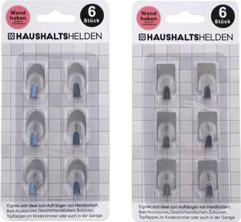G&M Wandhaken 12er Set – Selbstklebend aus Edelstahl
