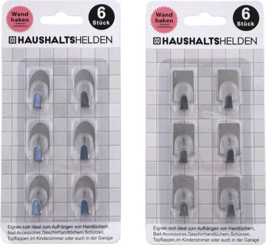 G&M Wandhaken 12er Set – Selbstklebend aus Edelstahl