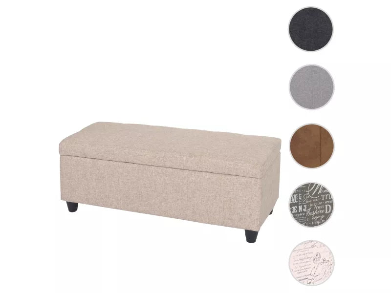 MCW Aufbewahrungs-Truhe Kriens – Stoff/Textil, 45 × 114 × 45 cm, Beige