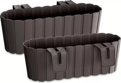Prosperplast Boardee Hook Blumentopf – 4,9 L – Braun – 38,3 x 21,2 x 13 cm